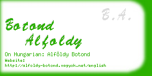 botond alfoldy business card