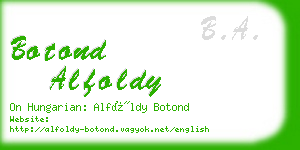 botond alfoldy business card